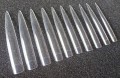 Extra Long Clear Pointed Nail Art Design Display Tips (Pack of 10)